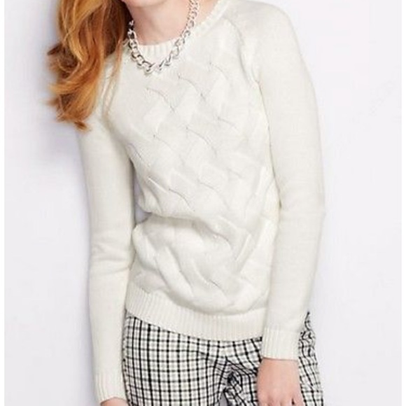 Lands' End Sweaters - Land’s End White Textured Sweater